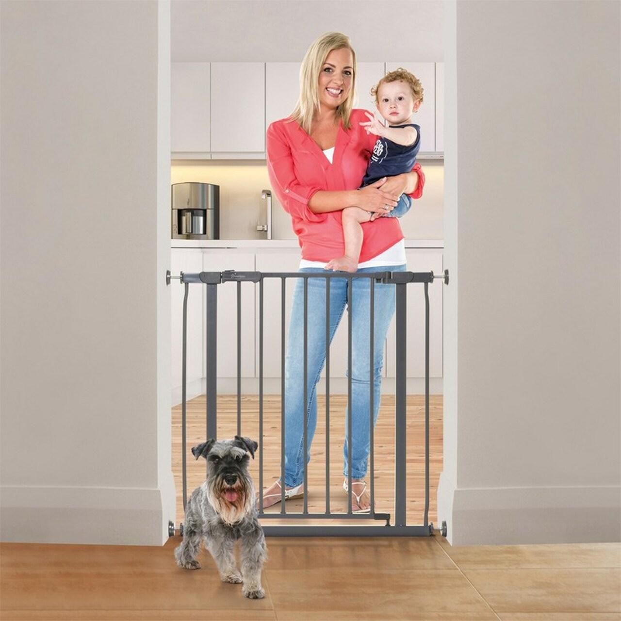 Dreambaby Ava Metal Pressure Safety Gate - Charcoal, Size 75-82cm, Pressure, Safety