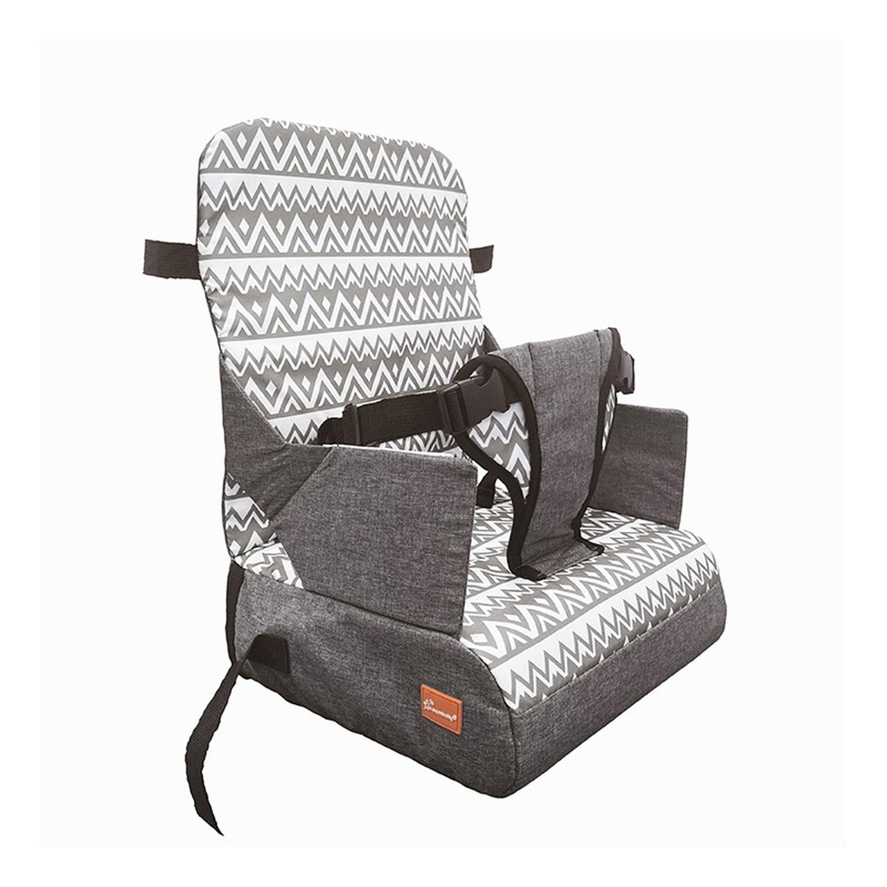 Dreambaby Grab 'N' Go Booster Seat with Adjustable straps, 3-point harness, Padded seat, Grey and white pattern