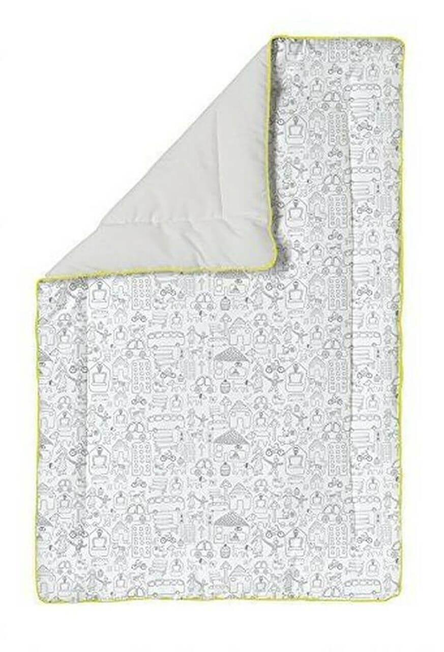 Babydan Play Mat Square 100cm X 100cm White Patterned Soft