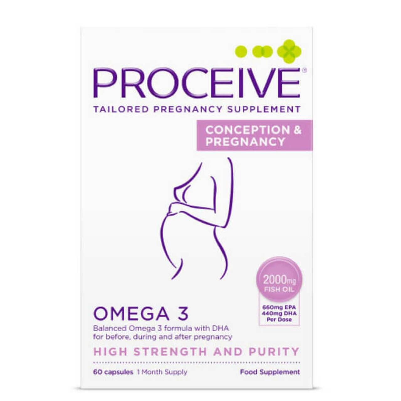 Proceive Omega 3 Pregnancy Supplement - High Strength DHA & EPA - 60 Capsules