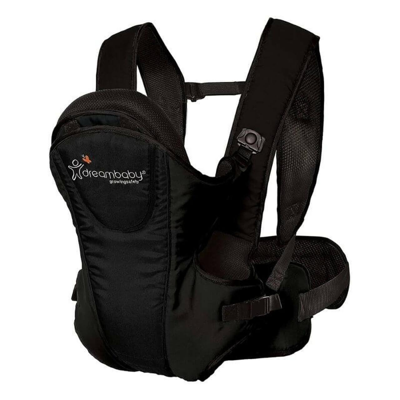 Dreambaby Manhattan Ergonomic 3-In-1 Baby Carrier - Black, Adjustable Straps, Breathable Mesh