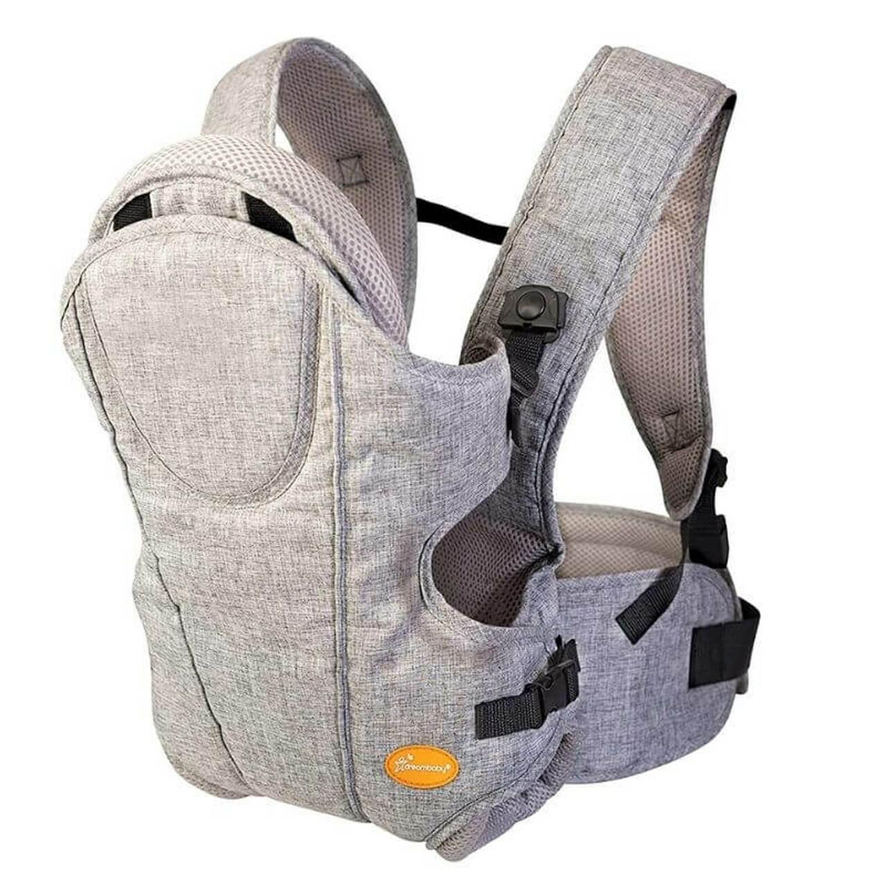 Dreambaby Oxford Ergonomic 3-In-1 Baby Carrier - Grey, Adjustable, Breathable, Padded Straps