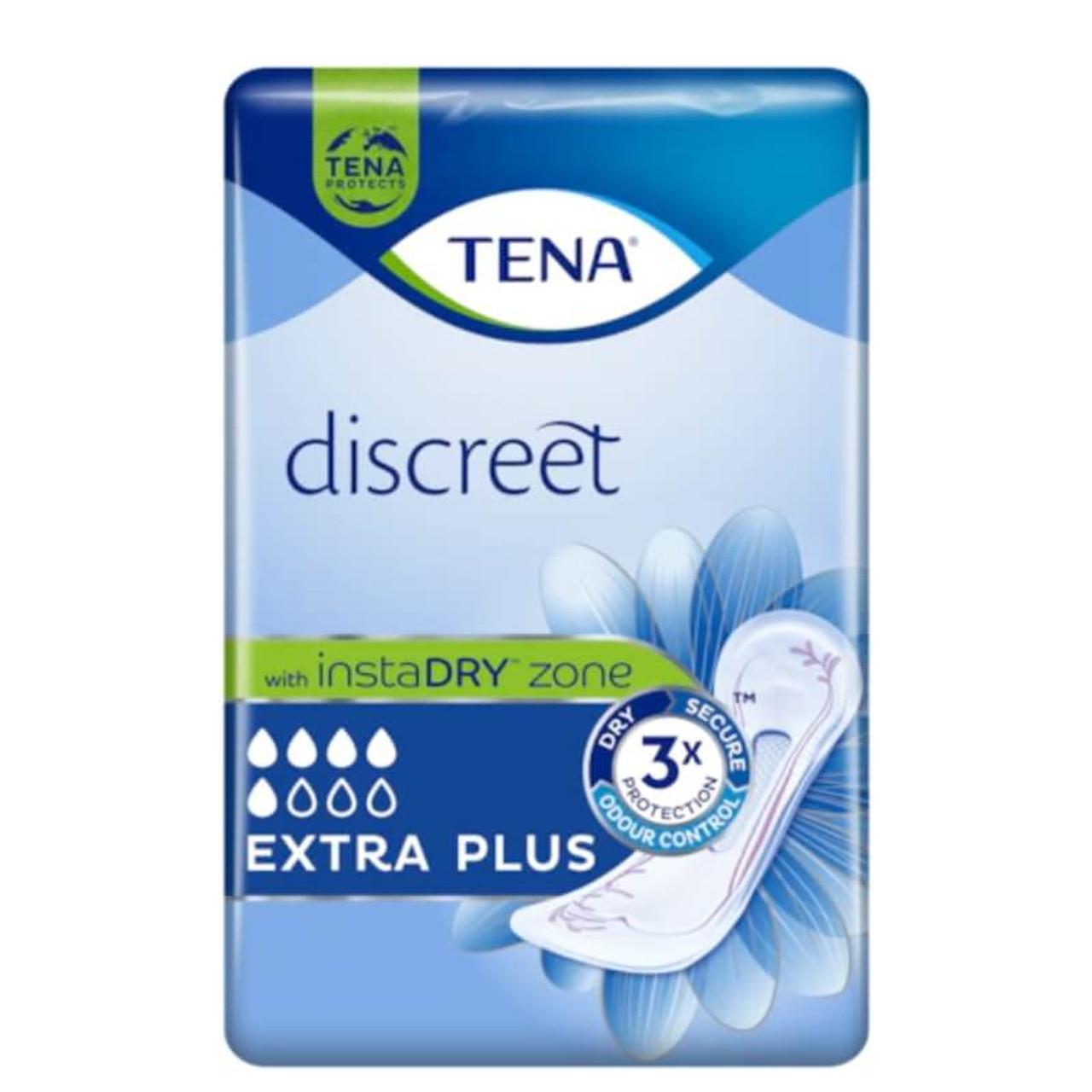 TENA Discreet Extra Plus Incontinence Pads 8 Count - Triple Protection, Fast Absorption
