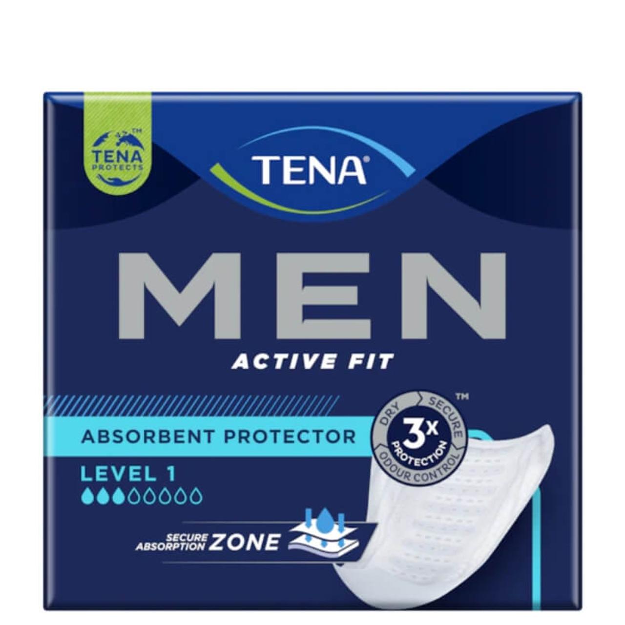 TENA Men Active Fit Absorbent Protector Level 1 12 Pack - Dry, Odour Control, Secure Protection