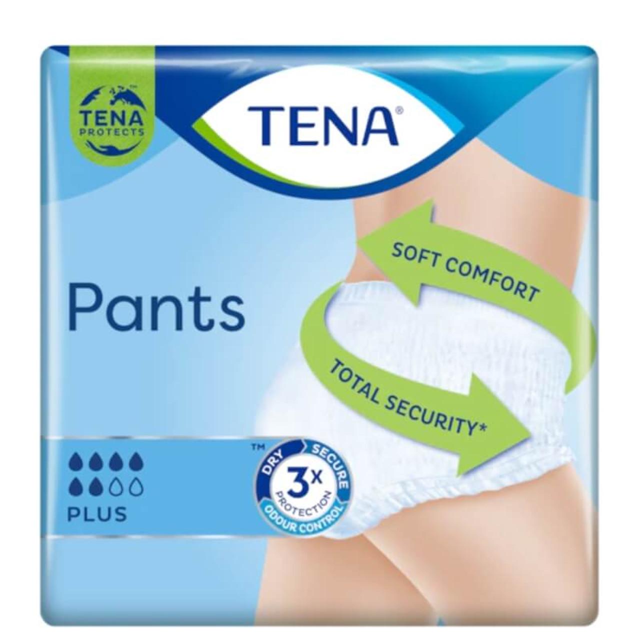 TENA Pants Plus XL 12pcs Unisex Incontinence Pants - Soft Comfort, Total Security, Odour Control