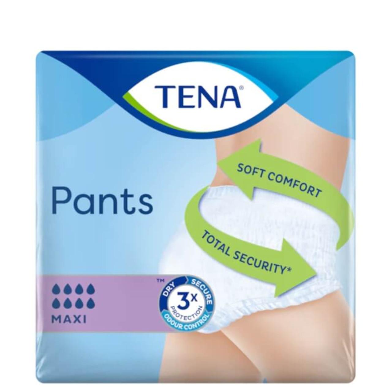 Tena Unisex Pants Maxi L 10pcs - Soft Comfort, Total Security, Dry, Odour Control, Protection