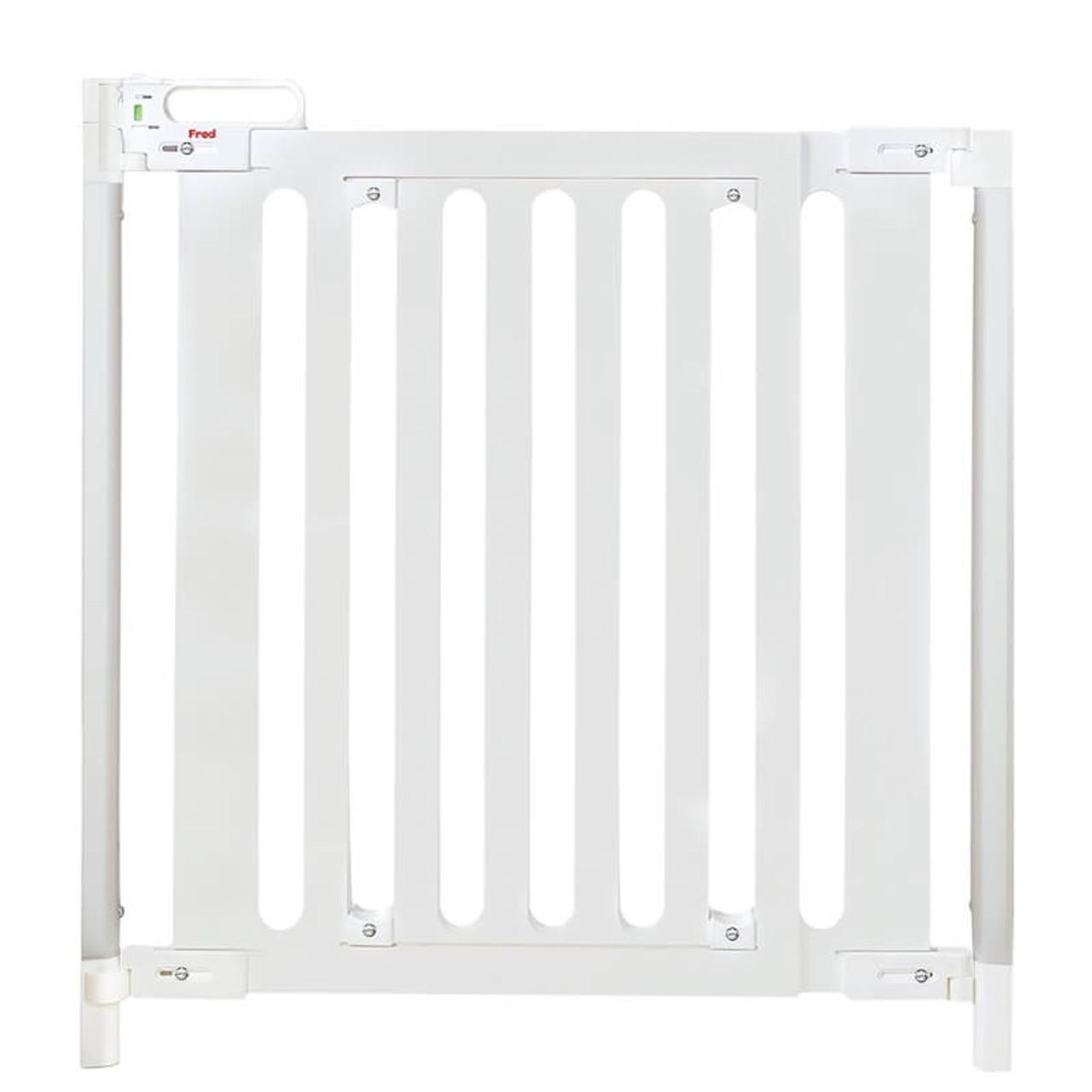 Fred Screw Fit Wooden Stair Gate, Size 75cm-104cm, White
