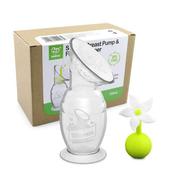 Haakaa 150ml Silicone Breast Pump &amp; White Flower Stopper Giftset Box image