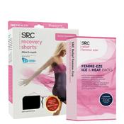 SRC Postpartum Recovery Mini Shorts + Femme Eze Heat &amp; Ice Pack - Champagne