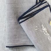 Navy Piped Ninen Napkin