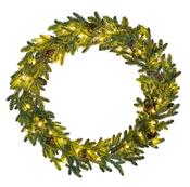 Fir Slim Wreath cones/lights