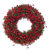 Wreath with cones fir/ red berries