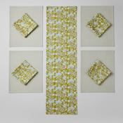 Lily Block Print Table Runner Lemon image