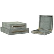 Grey Faux Shagreen Boxes