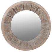 Round Reclaimed Wood Mirror image