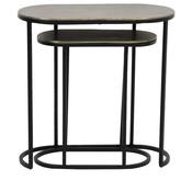 Oval Nest of Side Tables - Brass