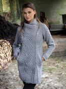 ARAN KNIT COATIGAN WITH SIDE ZIP DESIGN image