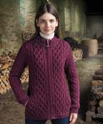 Aran Long Zipped Cardigan