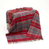 Large Wool Blanket Orange Red Midnight Blue Plaid Ref LW180 image