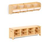 Premium Wall Cubbies and Bench Set (130cm)