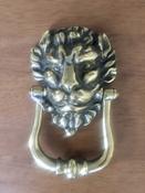 Traditional Solid Brass Lion Head Door Knocker. image