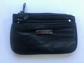 Soft Black Leather Purse with 2 Zips image