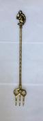 Solid Brass Toasting Fork With Squirrel Head