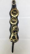 4 Horse Brasses on Black Leather Strap