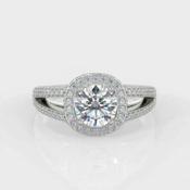 0.50ct Round Brilliant Cut Halo Diamond Ring