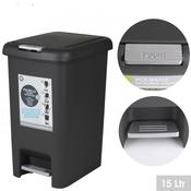 DARK GREY 15LTR PLASTIC PEDAL BIN image