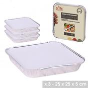 PACK OF 3 FOIL OVEN DISH WITH LIDS 