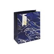 MEDIUM BLUE MARBLE EFFECT GIFT BAG image