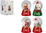 4 ASST 80MM XMAS GLITTER  WATER BALL