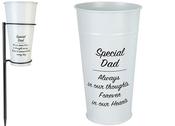 DAD GRAVE METAL FLOWER HOLDER