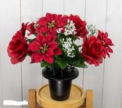 POINSETTIA AND ROSE GRAVE POT image