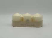 PACK OF 3 70MM X 90MM IVORY PILLAR CANDLES image