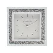 SQUARE WHITE CRYSTAL 30CM CLOCK image