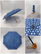 BLUE POLKADOT PRINT FOLDING UMBRELLA image