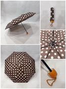 BROWN POLKADOT PRINT FOLDING UMBRELLA image