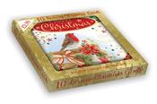 PACK OF 10 TRAD ROBIN DESIGN XMAS CARDS image