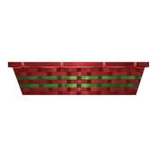 RED AND GREEN WICKER HAMPER BASKET