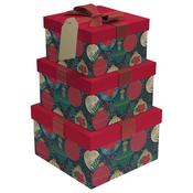 3 PACK BAUBLE DESIGN SQUARE GIFT BOXS image