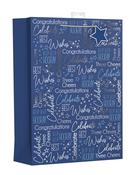 EXTRA LARGE BLUE MALE TEXT GIFT BAG image