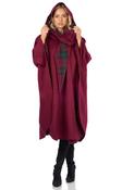 Cape in Double-Face Cloth with Convertible Hood