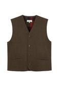 Man's Moss Green Waistcoat With Plaid Interior image