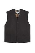 Man's Charcoal Waistcoat With Tartan Interior image