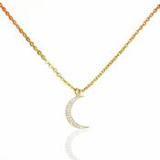 The Crescent Moon Necklace SS GP Swarovski Stones image