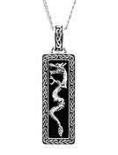 Sterling Silver Gents Onyx Dragon Pendant Sky SP2304 image