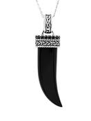 Sterling Silver Black Spinel/Onyx Horn Pendant SP2315 image