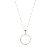 9ct Full Cz Circle Pendant &amp;amp; Chain image